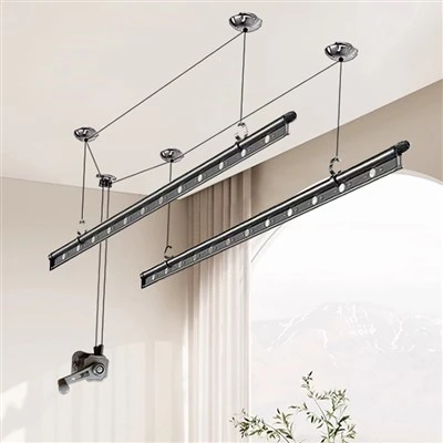 Rack de secagem de roupas com elevador de manivela manual